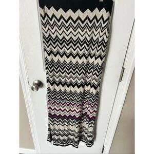 White House Black Market Chevron Maxi long Skirt Purple Black size XS Y2K like